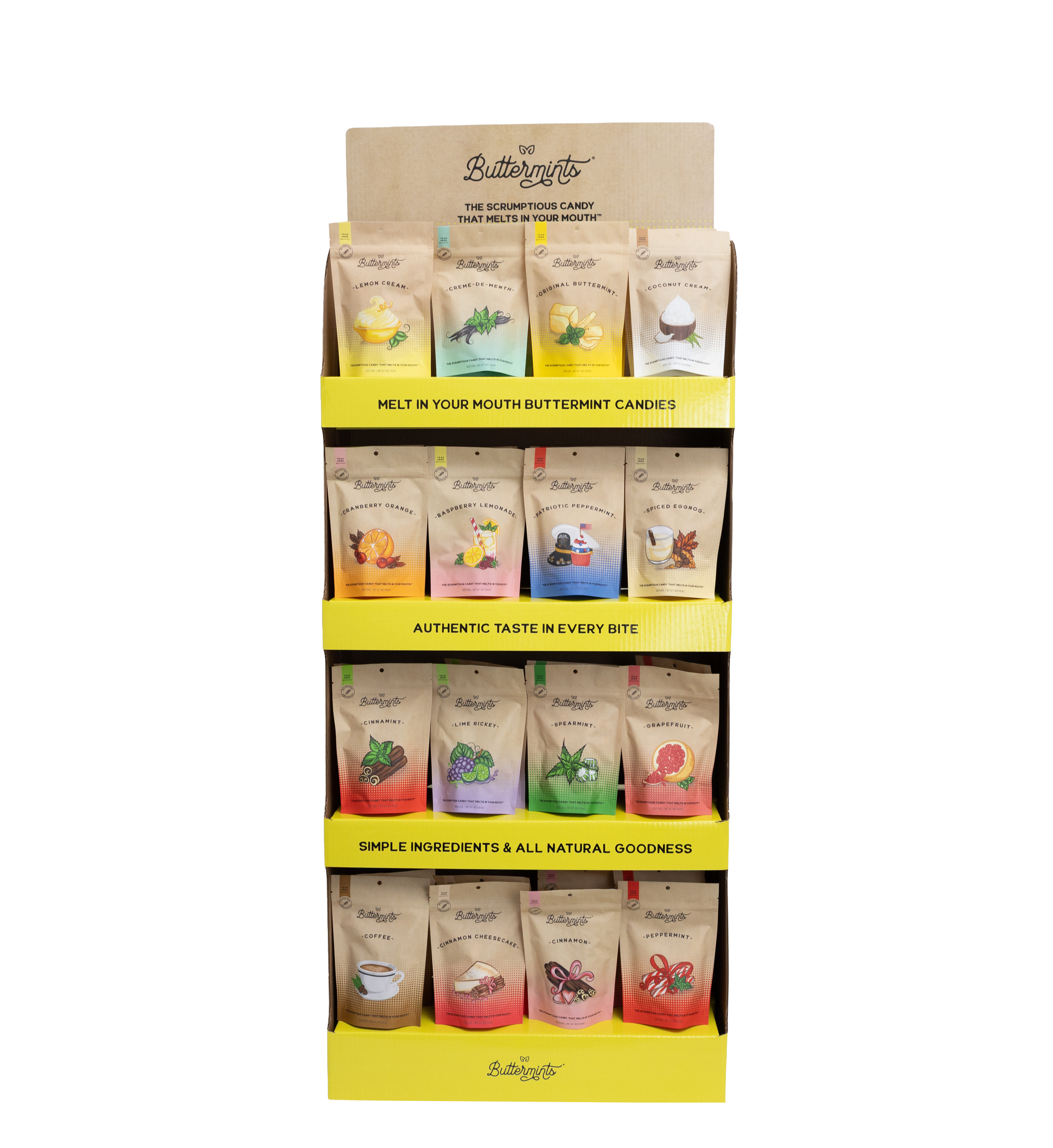 Regular Buttermints display shipper, filled